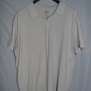 St. John's Bay Polo Shirt Easy Care Mens XXL Beige Heathered Cotton Blend SOFT